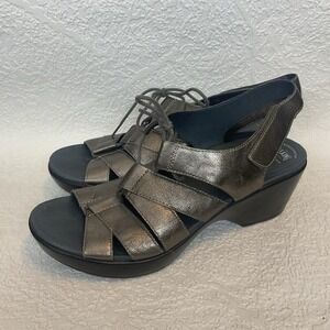 Dansko Slingback Janet Metatarsal Pewter Clog Sandals Women 40/US9.5-10 Leather